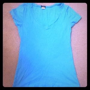 J Crew Factory turquoise v-neck shirt